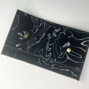 Sephora Transparent Clear MakeUp Toiletry Travel Wet Clutch Bag Black New